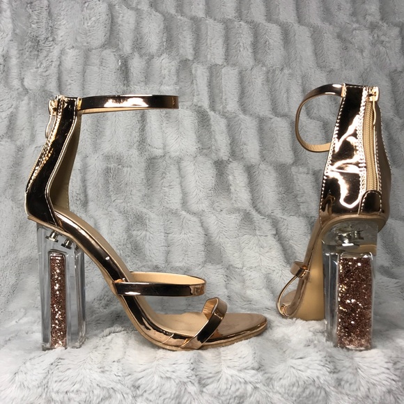 rose gold girls heels